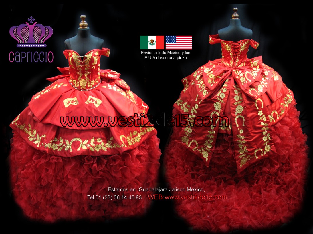 vestido de quinceañera charra con tema mexicano